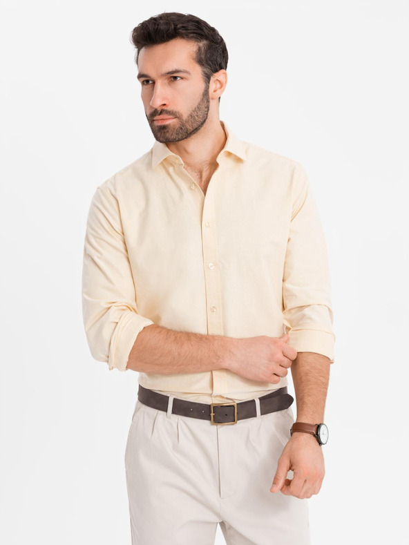 Ombre Clothing Cămașă oxford din bumbac în culori pastel pentru bărbați Ombre Clothing