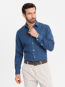 Ombre Clothing Cămașă din denim pentru bărbați cu lyocell și broderie pe piept Ombre Clothing