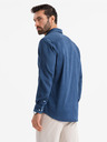 Ombre Clothing Cămașă din denim pentru bărbați cu lyocell și broderie pe piept Ombre Clothing