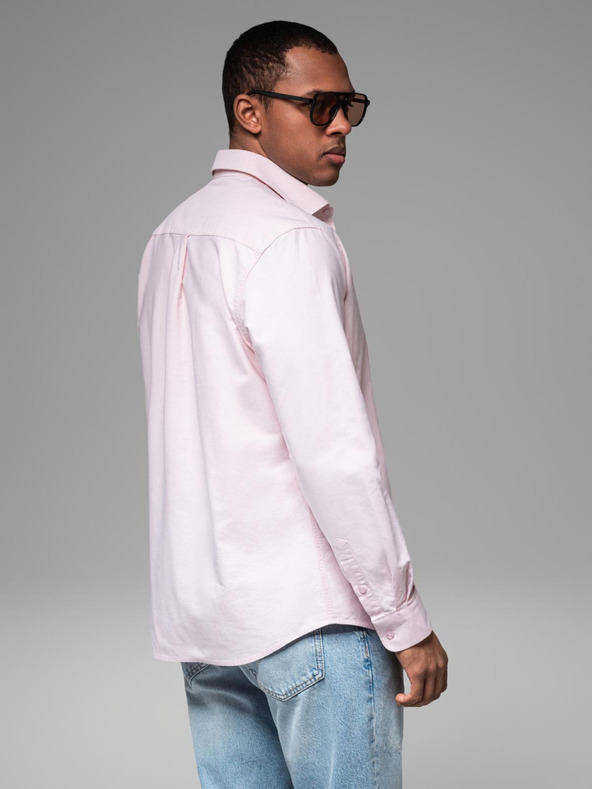 Ombre Clothing Cămașă oxford din bumbac pentru bărbați în culori pastel Ombre Clothing