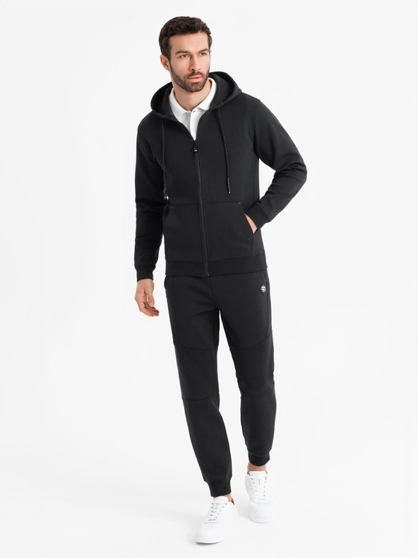 Ombre Clothing Hanorac cu glugă fără fermoar în stil streetwear Ombre Clothing