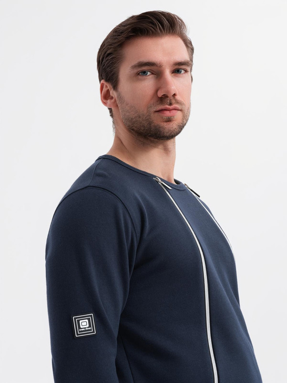 Ombre Clothing Hanorac spălat pentru bărbați cu cusătură decorativă la decolteu Ombre Clothing