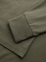 Ombre Clothing Tricou din bumbac pentru bărbați cu mânecă lungă, decolteu în V în dungi și broderie Ombre Clothing