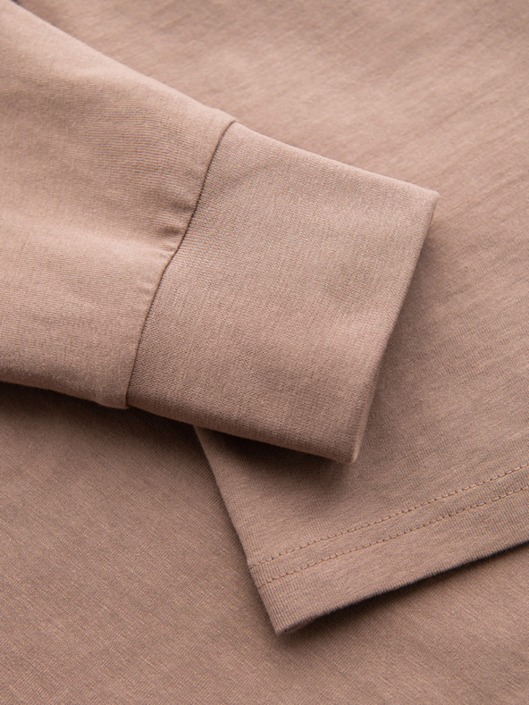 Ombre Clothing Tricou din bumbac pentru bărbați cu mânecă lungă, decolteu în V în dungi și broderie Ombre Clothing