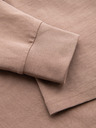 Ombre Clothing Tricou din bumbac pentru bărbați cu mânecă lungă, decolteu în V în dungi și broderie Ombre Clothing
