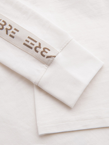 Ombre Clothing Tricou din bumbac pentru bărbați cu mânecă lungă, cu bordură și imprimeu pe piept Ombre Clothing