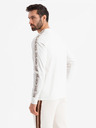 Ombre Clothing Tricou din bumbac pentru bărbați cu mânecă lungă, cu bordură și imprimeu pe piept Ombre Clothing