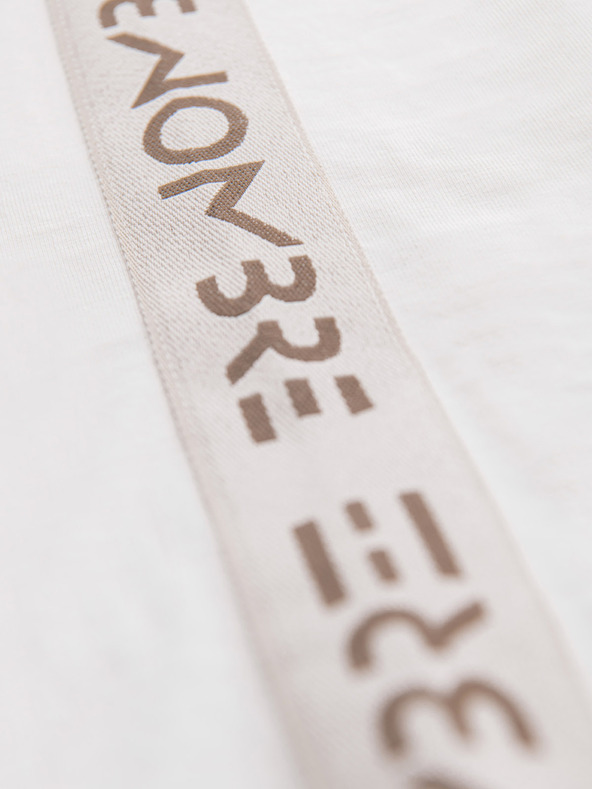 Ombre Clothing Tricou din bumbac pentru bărbați cu mânecă lungă, cu bordură și imprimeu pe piept Ombre Clothing