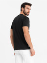 Ombre Clothing Tricou din jerseu de bumbac pentru bărbați cu inscripție mare laterală Ombre Clothing