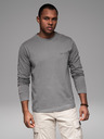 Ombre Clothing Tricou din bumbac pentru bărbați cu mânecă lungă, cu bordură și imprimeu pe piept Ombre Clothing
