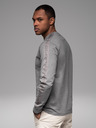 Ombre Clothing Tricou din bumbac pentru bărbați cu mânecă lungă, cu bordură și imprimeu pe piept Ombre Clothing