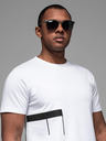 Ombre Clothing Tricou din jerseu de bumbac pentru bărbați cu inscripție mare pe lateral Ombre Clothing