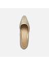 Geox Pantofi crem cu toc pentru femei Geox Giselda