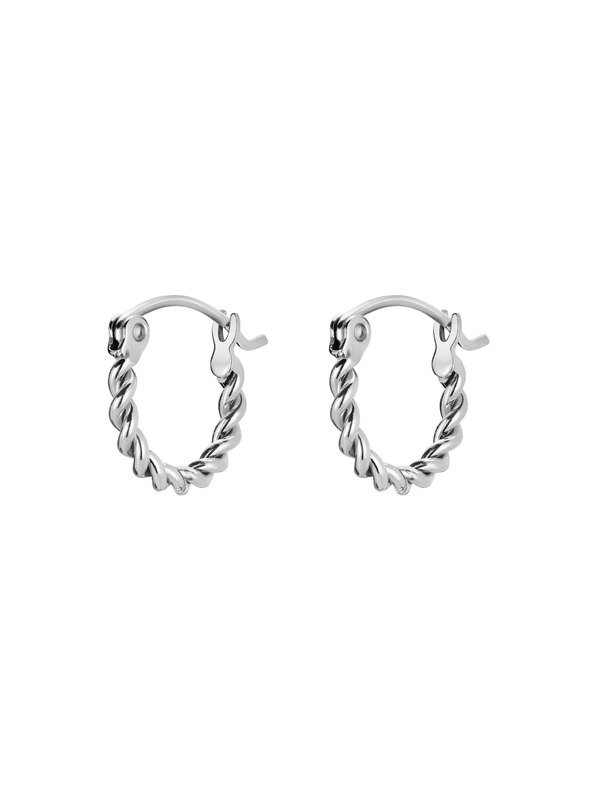 Rosefield Rosefield cercei culoare argintie Twisted Hoops JETHS-J578