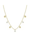 Rosefield Colier aurit pentru femei Rosefield Multi Shell and Pearl Charms