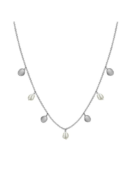 Rosefield Colier din oțel pentru femei Rosefield Multi Shell and Pearl Charms