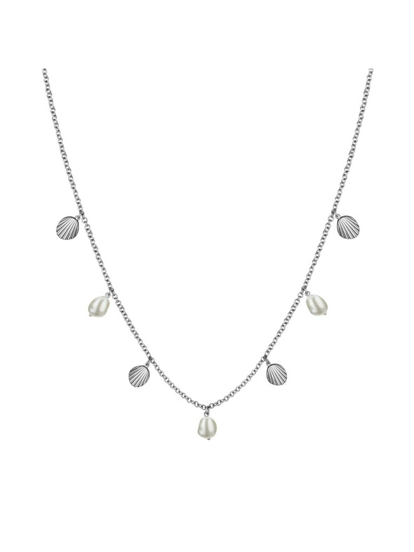 Rosefield Colier din oțel pentru femei Rosefield Multi Shell and Pearl Charms