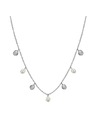 Rosefield Colier din oțel pentru femei Rosefield Multi Shell and Pearl Charms