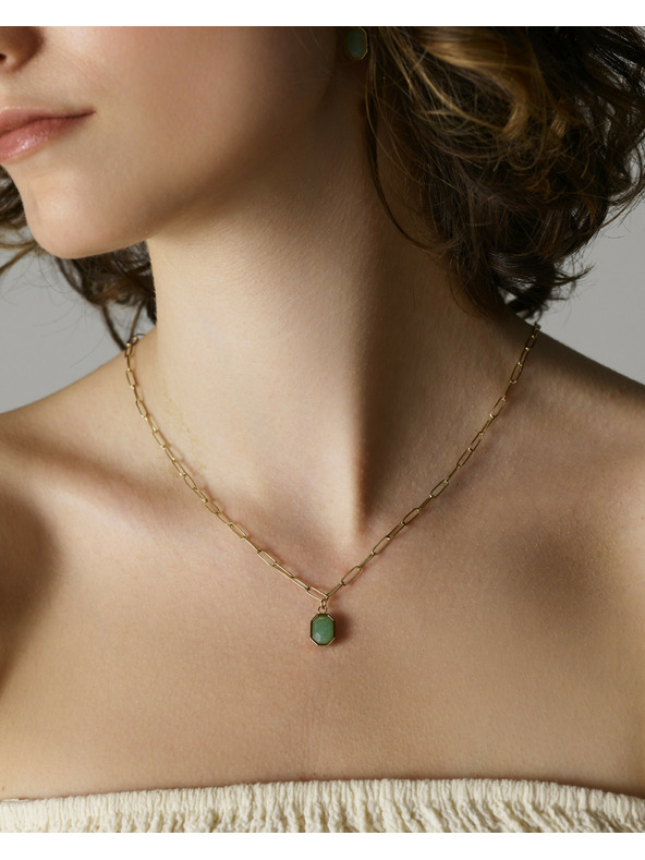 Rosefield Colier Rosefield de culoare aurie Geometric Gemstone JNGGG-J664