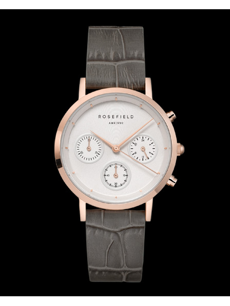 Rosefield Ceasuri Rosefield NCGRG-N95 The Gabby White Sunray Croco Grey Rose Gold