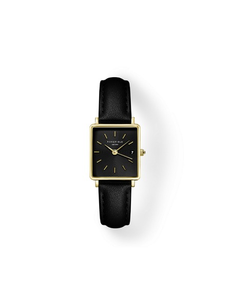 Rosefield Ceas pentru femei Rosefield Boxy XS Black Leather QBBLG-Q53