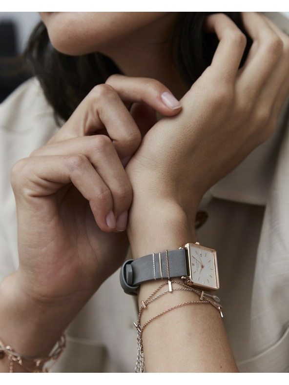 Rosefield Rosefield ceas QWGR-Q12 The Boxy White Elephant Grey Rosegold