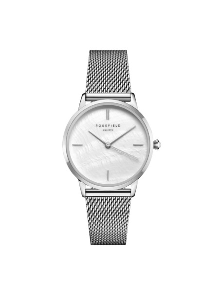 Rosefield Ceas pentru femei Rosefield Pearl Edit Mesh Silver RMSMS-R08