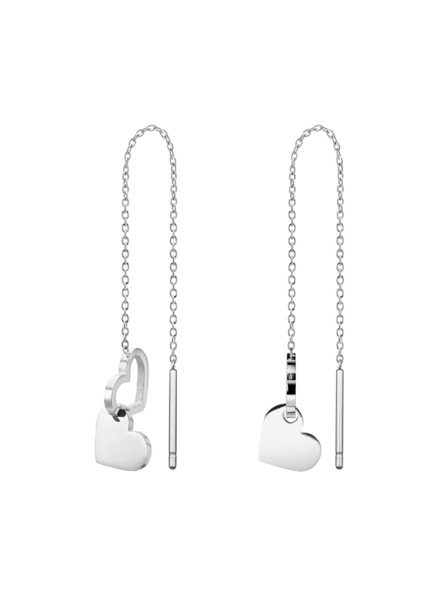 Rosefield Rosefield cercei în culoare argintie Double Heart JEDHS-J687