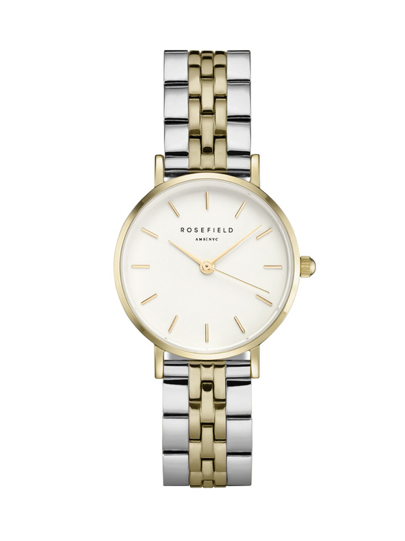 Rosefield Ceas Rosefield 26SGD-269 The Small Edit Alb Oțel Argintiu Auriu Duo