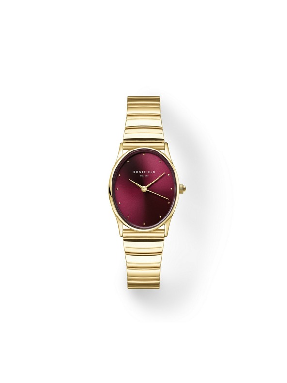 Rosefield Ceas de damă Rosefield Oval Burgundy OVGSG-OV15