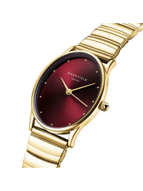 Rosefield Ceas de damă Rosefield Oval Burgundy OVGSG-OV15