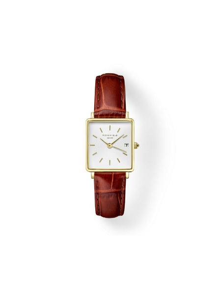 Rosefield Ceas de damă Rosefield Boxy XS Maro Piele QWBLG-Q55