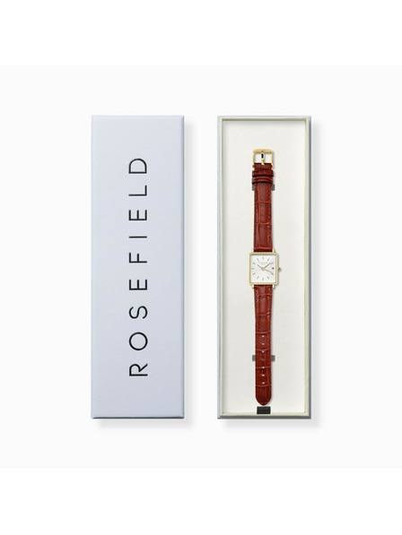 Rosefield Ceas de damă Rosefield Boxy XS Maro Piele QWBLG-Q55