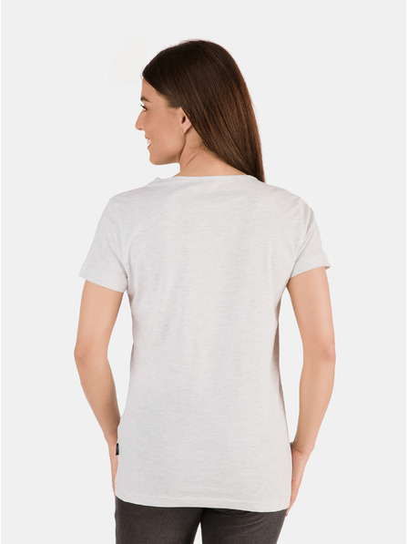 Sam 73 Tricou imprimat cu dungi gri deschis pentru femei SAM 73