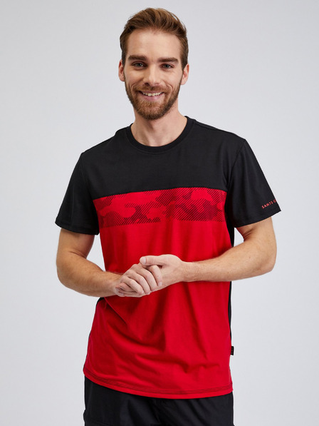 Sam 73 Tricou negru și roșu pentru bărbați SAM73 Cetus