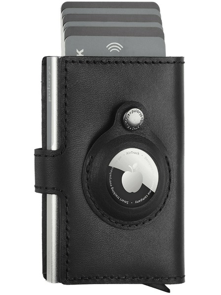 Pularys Portofel din piele pentru bărbați Pularys Easy Wallet negru