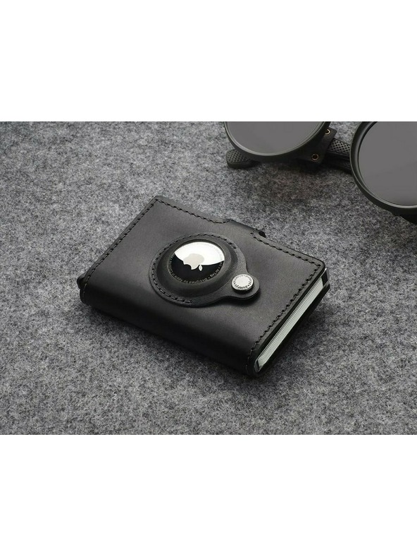 Pularys Portofel din piele pentru bărbați Pularys Easy Wallet negru