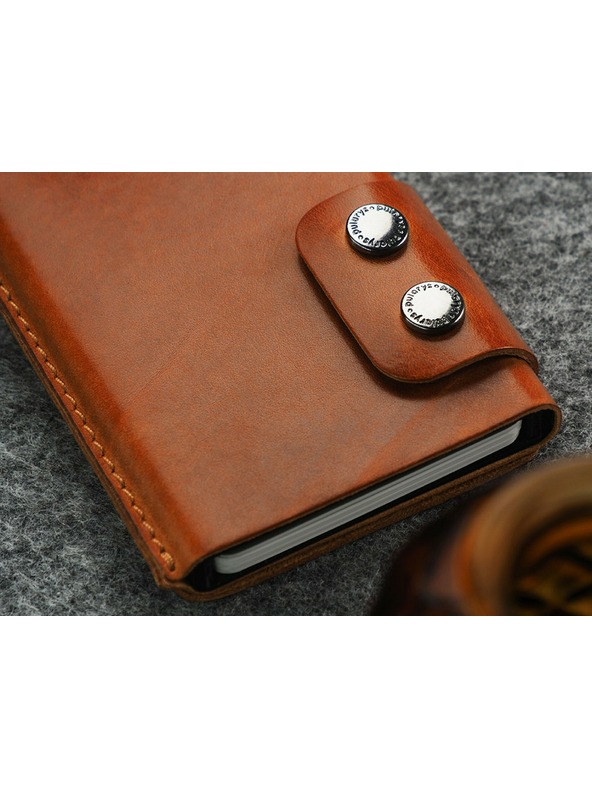 Pularys Portofel din piele pentru bărbați Pularys Funky maro deschis