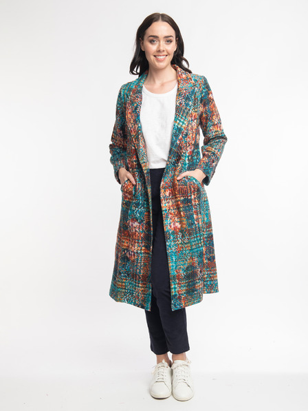 Orientique Palton cu model pentru femei portocaliu și albastru Orientique Tartan