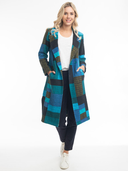 Orientique Palton cu carouri albastru pentru femei Orientique Tartan