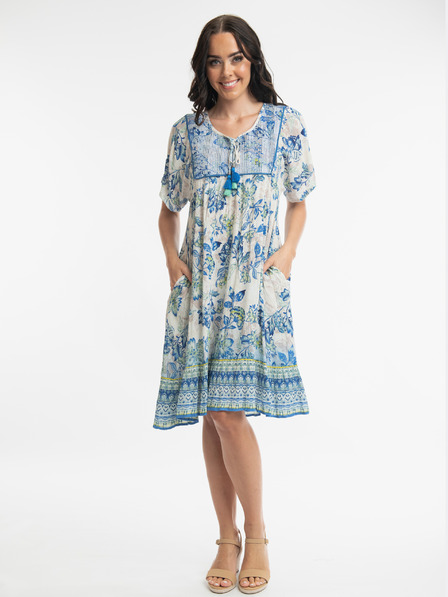 Orientique Rochie cu flori albastru deschis Orientique Rhodes pentru femei