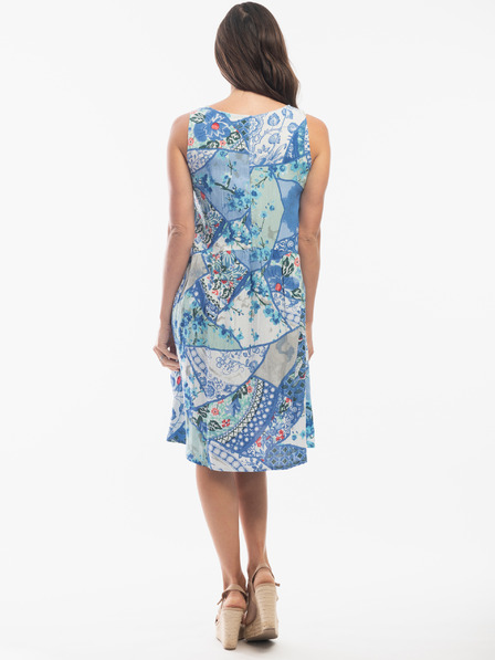Orientique Rochie Orientique albastru deschis cu model din in, pentru femei