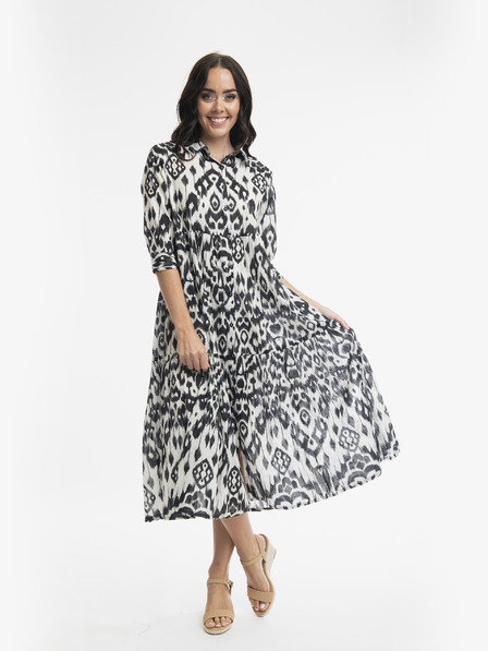 Orientique Rochie midi cu model Orientique Izmir albă și neagră, pentru femei