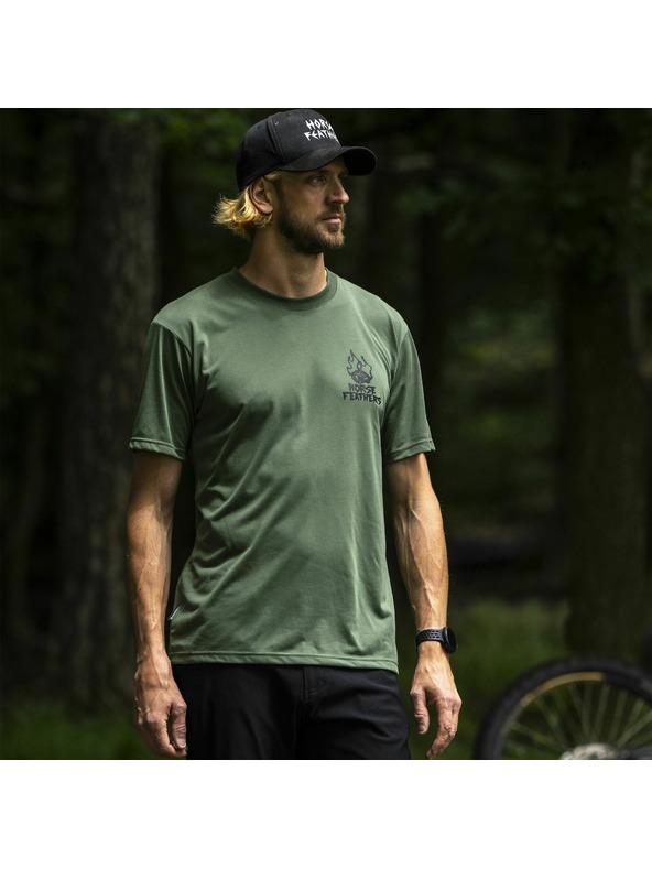 Horsefeathers Tricou funcțional verde pentru bărbați HORSEFEATHERS