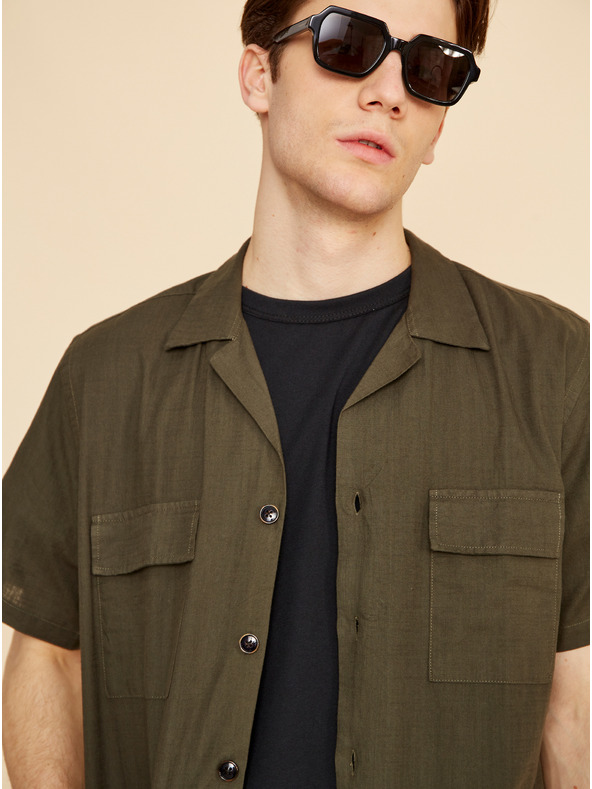 ZOOT.lab Pantaloni scurți verzi din in pentru bărbați ZOOT.lab Gavin