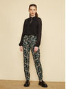 ZOOT.lab Pantaloni negri înflorate pentru femei ZOOT.lab Rosalyn