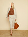 ZOOT.lab Pantaloni culottes bej cu dungi ZOOT.lab Anika