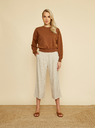 ZOOT.lab Pantaloni culottes bej cu dungi ZOOT.lab Anika