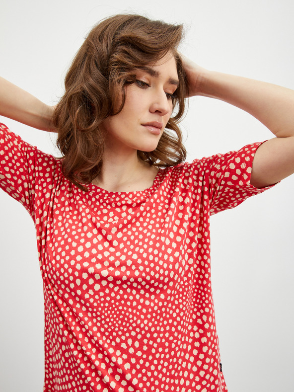 ZOOT.lab Tricou cu model pentru femei bej și roșu ZOOT.lab Normandie