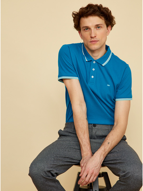 ZOOT.lab Tricou polo albastru pentru bărbați ZOOT.lab Robert